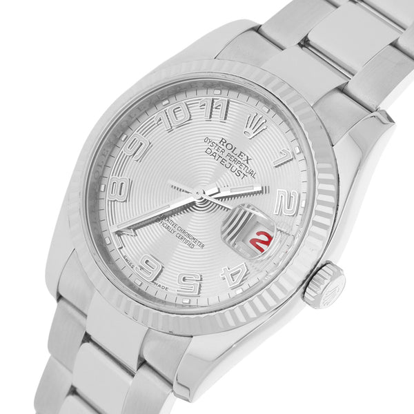 Reloj Rolex para caballero modelo Oyster Perpetual DateJust bisel en oro blanco 18 kilates