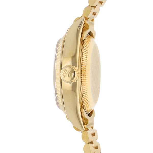 Reloj Rolex para dama modelo Oyster Perpetual DateJust en oro dos tonos 18 kilates.
