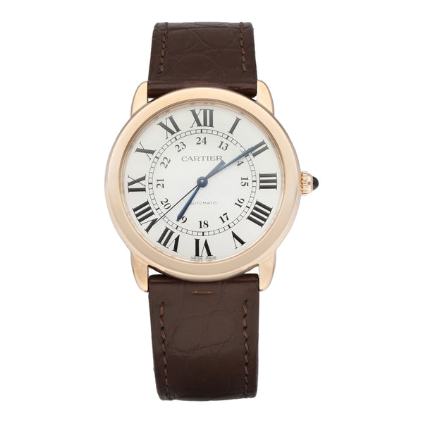 Reloj Cartier para caballero/unisex modelo Ronde Solo vistas en oro rosa 18 kilates.