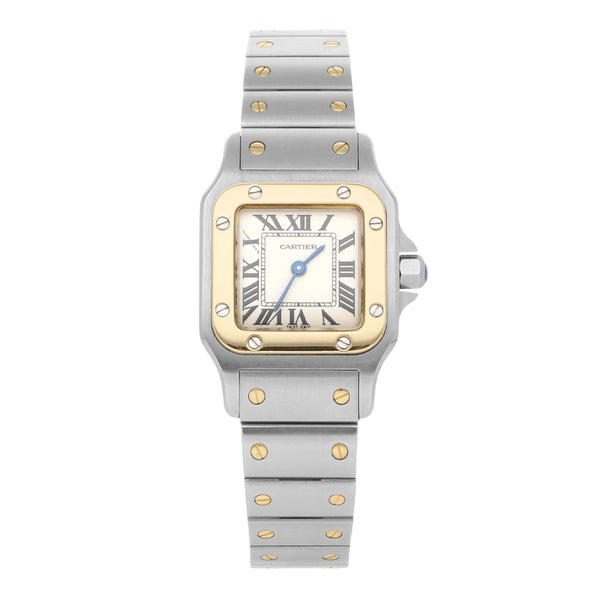 Reloj Cartier para dama modelo Santos Galbée vistas oro amarillo 18 kilates.