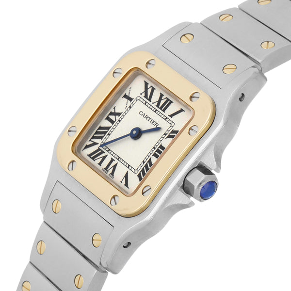 Reloj Cartier para dama modelo Santos Galbée vistas oro amarillo 18 kilates.