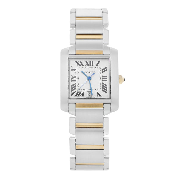 Reloj para caballero modelo Tank Française vistas oro rosa 18 kilates.