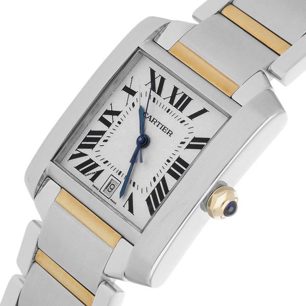 Reloj para caballero modelo Tank Française vistas oro rosa 18 kilates.