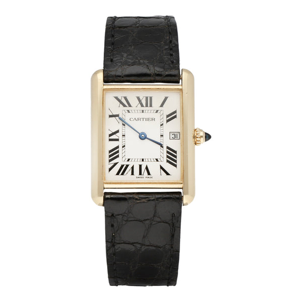Reloj Cartier para dama/unisex modelo Tank Louis Caja y broche en oro amarillo 18 kilates.