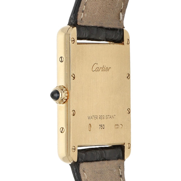 Reloj Cartier para dama/unisex modelo Tank Louis Caja y broche en oro amarillo 18 kilates.