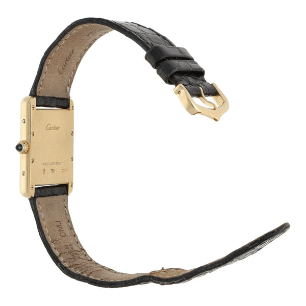 Reloj Cartier para dama/unisex modelo Tank Louis Caja y broche en oro amarillo 18 kilates.