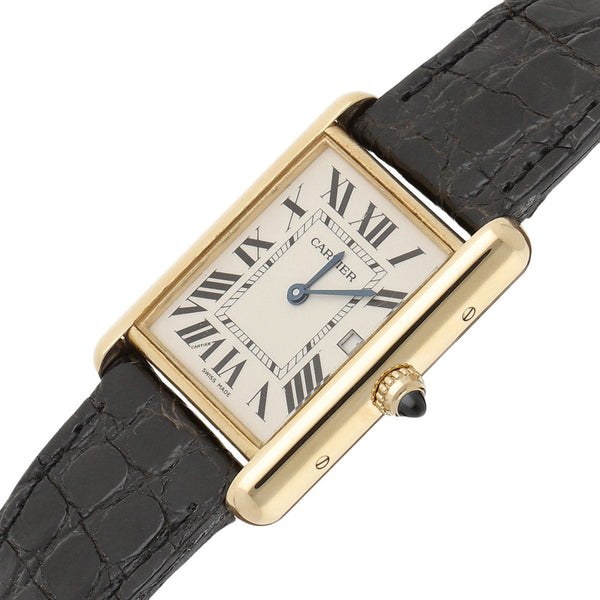 Reloj Cartier para dama/unisex modelo Tank Louis Caja y broche en oro amarillo 18 kilates.