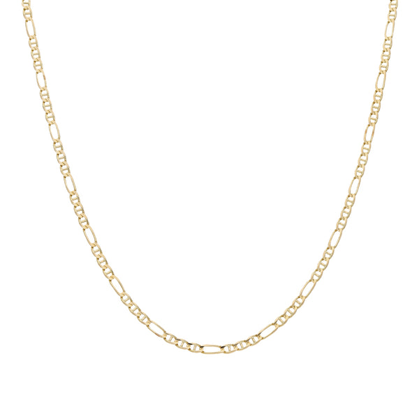 Collar eslabón combinado en oro amarillo 14 kilates.
