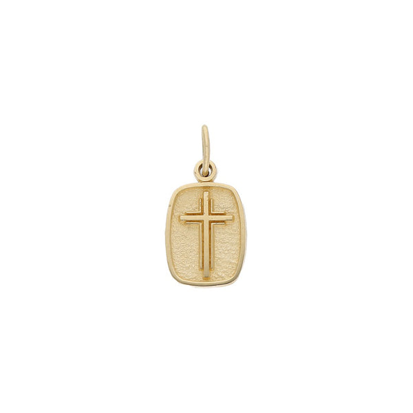 Medalla diseño especial motivo cruz en oro amarillo 14 kilates.