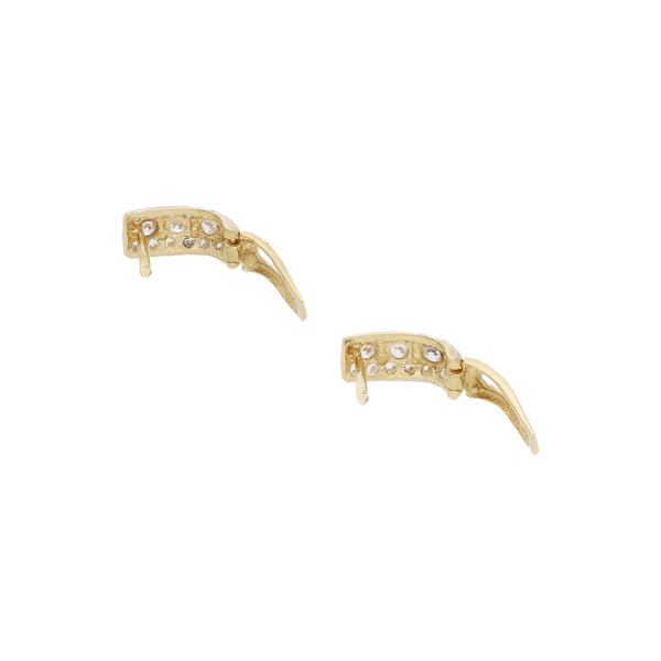 Juego de anillo y aretes diseño especial con circonias en oro amarillo 14 kilates.