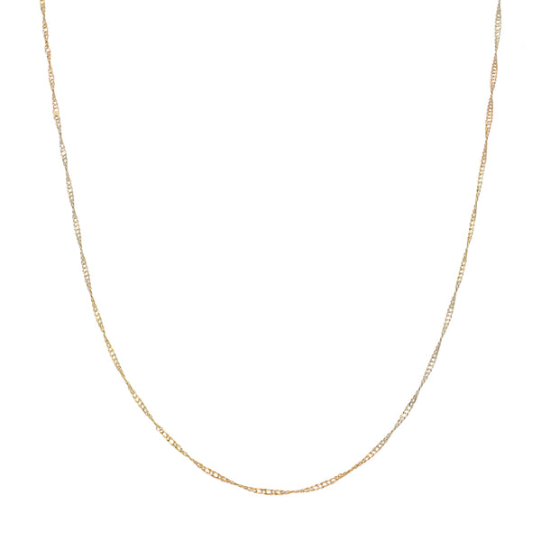 Collar eslabón torzal en oro tres tonos 14 kilates.