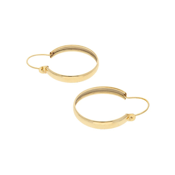 Arracadas lisas en oro amarillo 14 kilates.