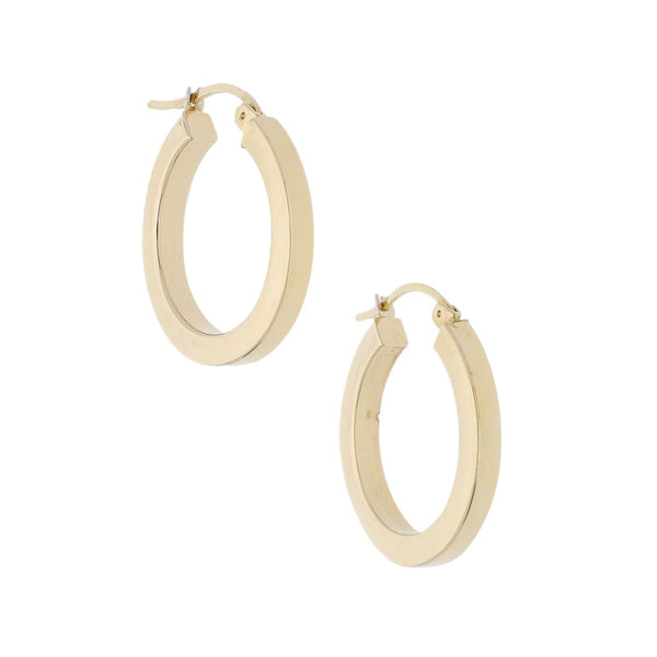 Arracadas lisas en oro amarillo 14 kilates.