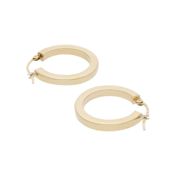 Arracadas lisas en oro amarillo 14 kilates.