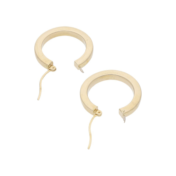 Arracadas lisas en oro amarillo 14 kilates.
