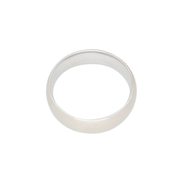 Argolla lisa en oro blanco 14 kilates.