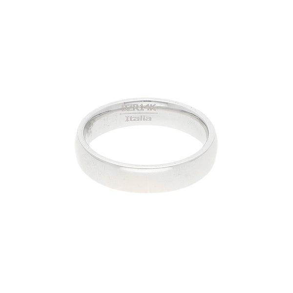 Argolla lisa en oro blanco 14 kilates.