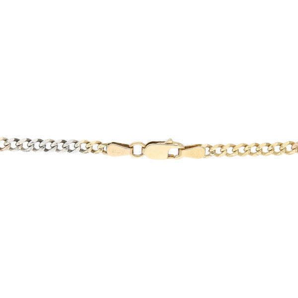 Pulsera eslabón barbado en oro tres tonos 14 kilates.