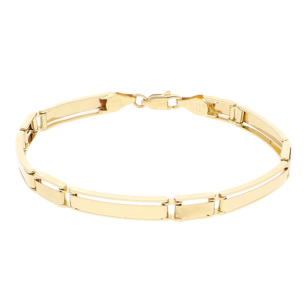 Pulsera eslabón articulado en oro amarillo 14 kilates.