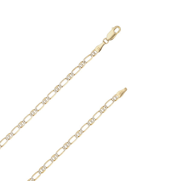 Collar eslabón combinado platinado en oro amarillo 14 kilates.