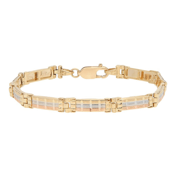 Pulsera eslabón articulado en oro amarillo 14 kilates.