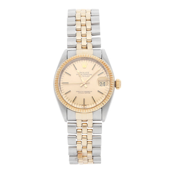 Reloj Rolex para caballero/unisex modelo Oyster Perpetual DateJust vistas oro amarillo 14 kilates.