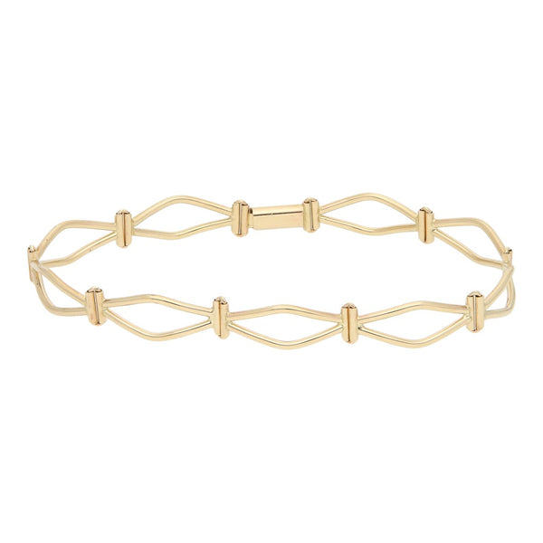 Pulsera eslabón articulado en oro amarillo 14 kilates.