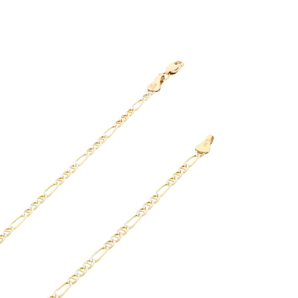 Collar eslabón combinado platinado en oro amarillo 14 kilates.