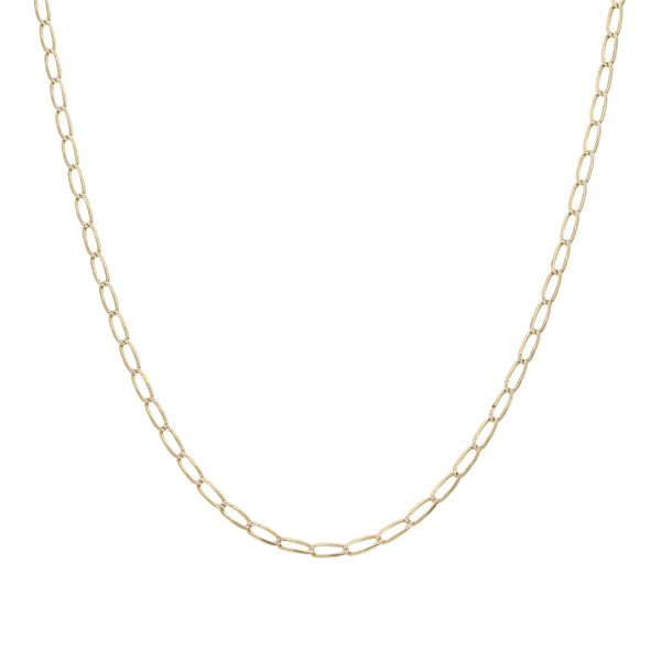 Collar eslabón encontrado platinado en oro amarillo 14 kilates.