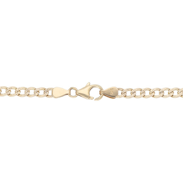 Pulsera eslabón barbado platinado en oro amarillo 14 kilates.