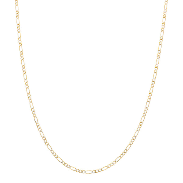 Collar de tres eslabones por uno platinado en oro amarillo 14 kilates.