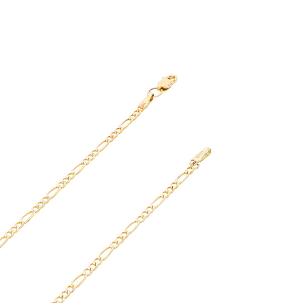 Collar de tres eslabones por uno platinado en oro amarillo 14 kilates.