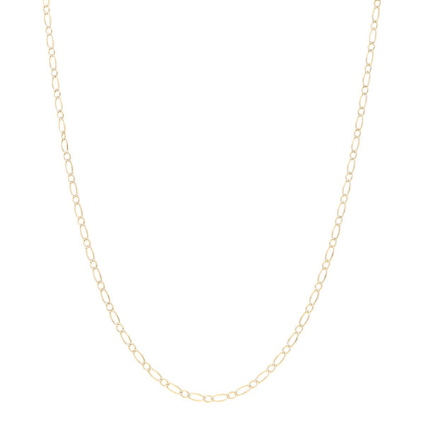 Collar eslabón combinado platinado en oro amarillo 14 kilates.