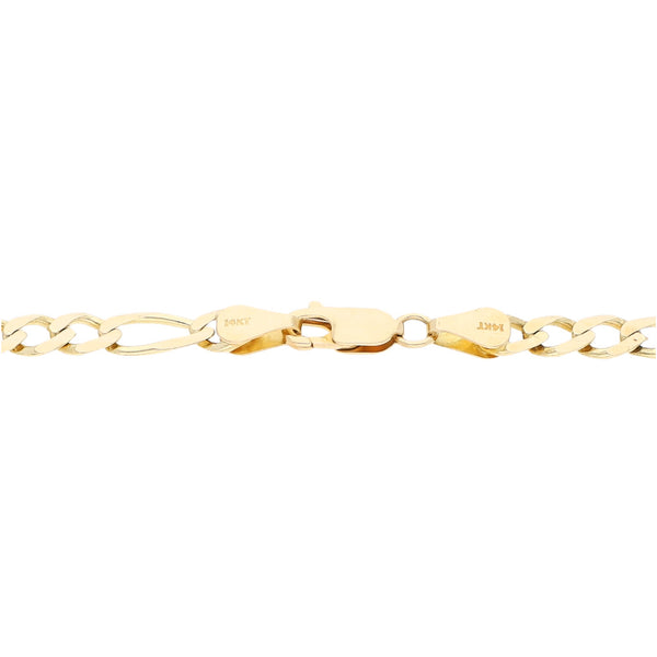 Pulsera de tres eslabones por uno en oro amarillo 14 kilates.