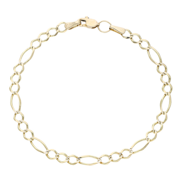 Pulsera de tres eslabones por uno en oro amarillo 14 kialtes.