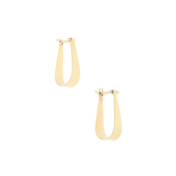 Arracadas lisas en oro amarillo 14 kilates.