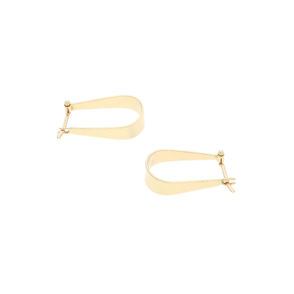 Arracadas lisas en oro amarillo 14 kilates.
