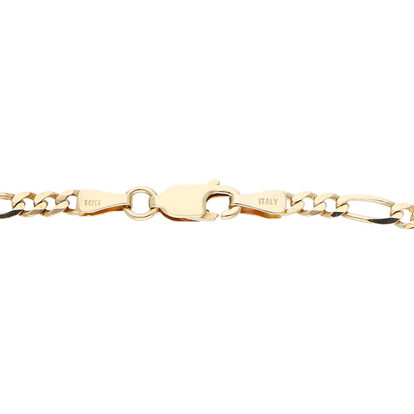 Pulsera infantil de tres eslabones por uno en oro rosa 14 kilates.