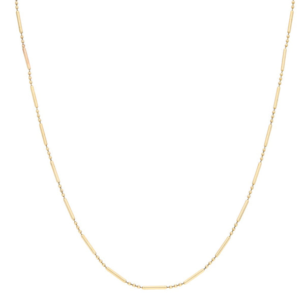 Gargantilla eslabón combinado en oro amarillo 14 kilates.