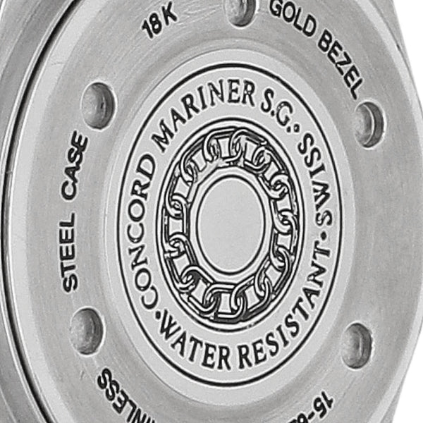 Reloj Concord para dama modelo Mariner bisel oro amarillo 18 kilates.