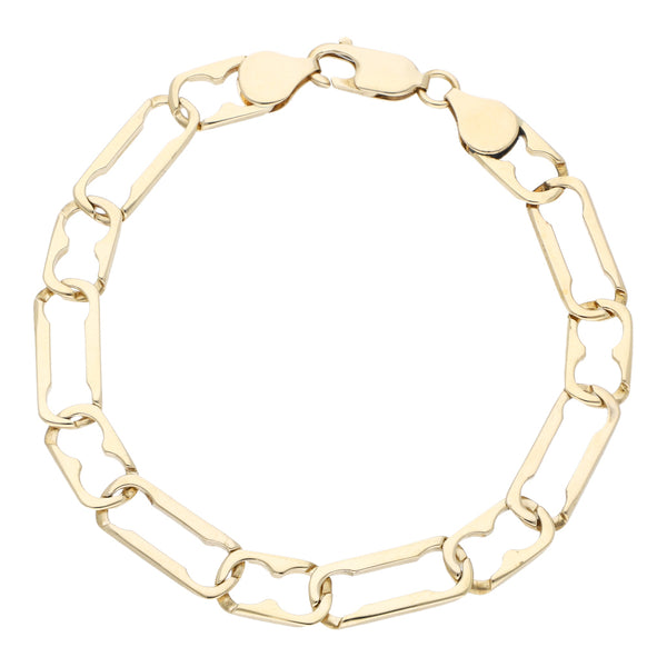 Pulsera eslabón encontrado en oro amarillo 14 kilates.