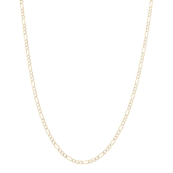 Collar de tres eslabones por uno platinados en oro amarillo 14 kilates.