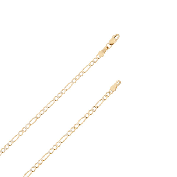 Collar de tres eslabones por uno platinados en oro amarillo 14 kilates.