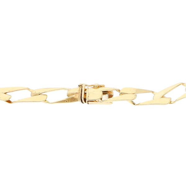 Pulsera eslabón laminado en oro amarillo 14 kilates.