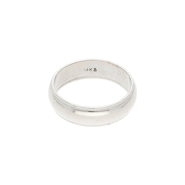 Argolla diseño especial en oro blanco 14 kilates.