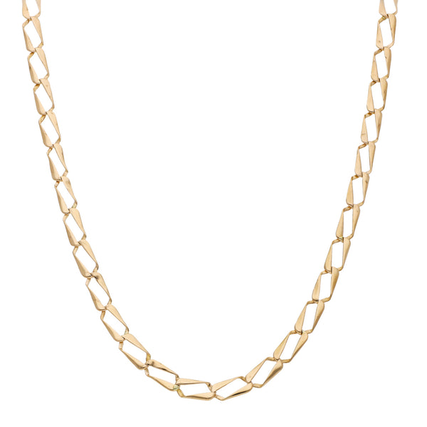 Collar eslabón laminado en oro rosa 14 kilates