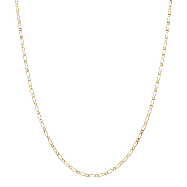 Collar eslabón uno por uno en oro amarillo 14 kilates.