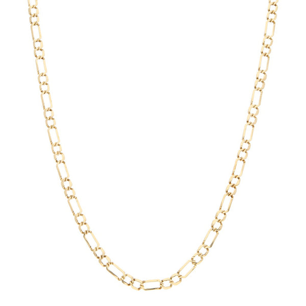 Collar de dos eslabones por uno en oro amarillo 14 kilates.