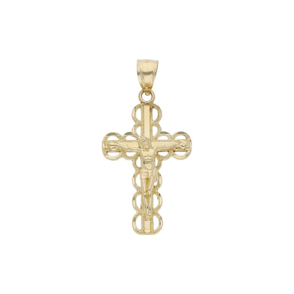 Crucifijo calado en oro amarillo 14 kilates.
