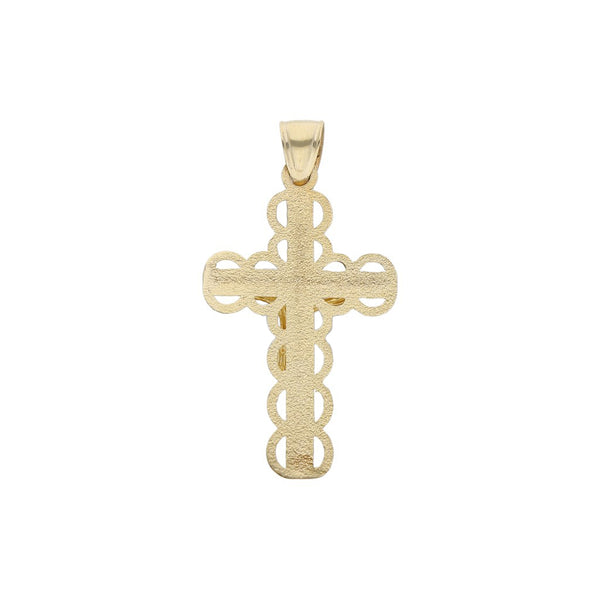 Crucifijo calado en oro amarillo 14 kilates.